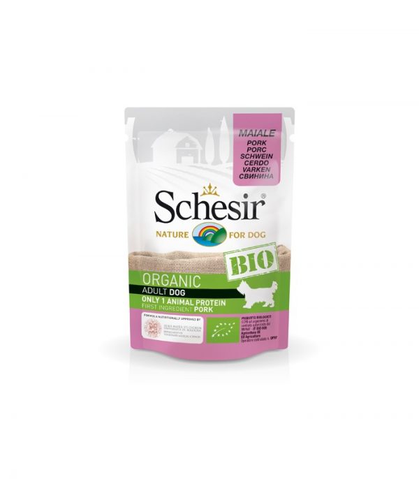 Schesir Bio sobres perro de cerdo 85gr